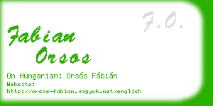 fabian orsos business card
